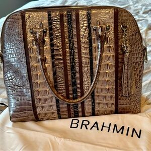 Brahmin Brown Crocodile Embossed Women's Bag